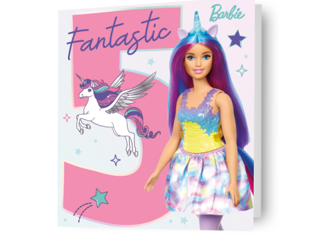 Barbie Age 5 Unicorn Birthday Card For Sale