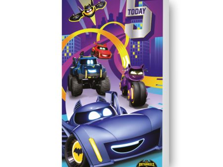 Batman Batwheels Age 5 Birthday Card For Cheap