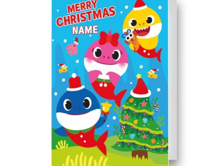 Baby Shark Personalise Any Name Christmas Card Online Sale