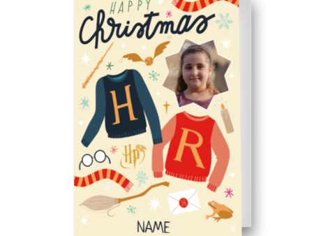 Harry Potter Personalised Any Name & Photo Christmas Card Sale