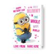 Despicable Me Minions Personalised  Best Mummy  Mother s Day Card Cheap