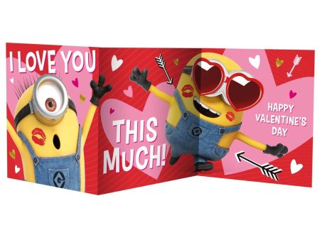 Despicable Me Minions  I Love You This Much!  Valentine s Day Fold Out Card Fashion