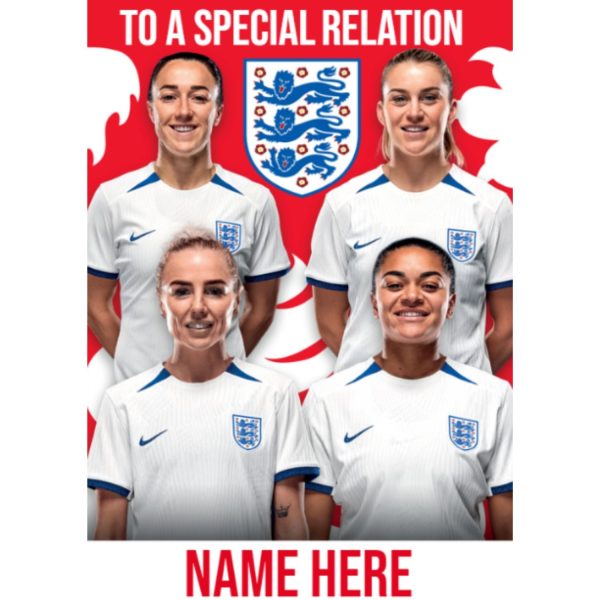 England Lionesses Personalised Birthday Card Online Sale