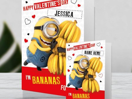 Despicable Me Minions Giant Personalised  I m Bananas  Valentine s Day Card For Discount