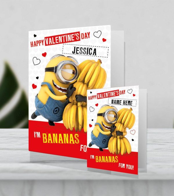 Despicable Me Minions Giant Personalised  I m Bananas  Valentine s Day Card For Discount