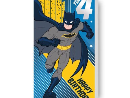 Batman Age 4 Birthday Card on Sale