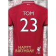 Liverpool FC Personalised Shirt Any Name & Age Birthday Card For Discount