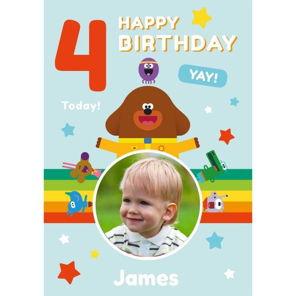 Hey Duggee Personalised Rainbow Birthday Photo Card Online Sale