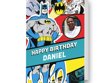 Batman Personalised Comic Birthday Card Discount