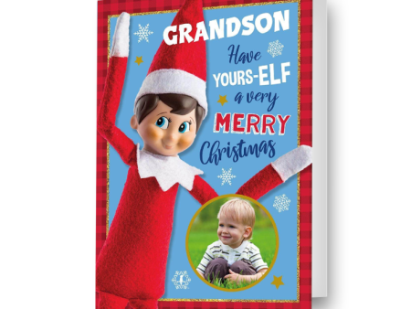 Elf On The Shelf Personalised Photo Christmas Card Fashion