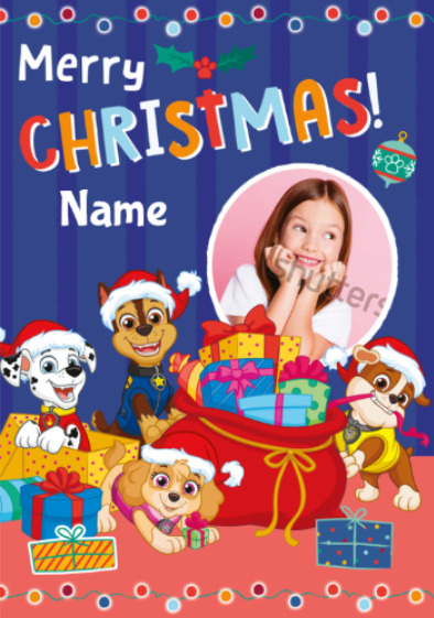 Paw Patrol Personalised Photo Christmas Card Fashion