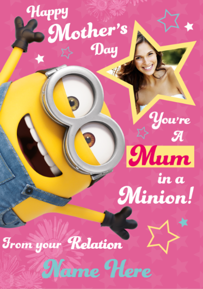 Despicable Me Minions Personalised  Mum In A Minion  Mother s Day Photo Card Fashion