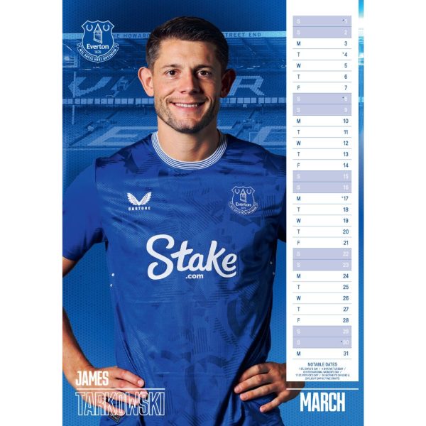 EVERTON FC 2025 A3 CALENDAR For Discount