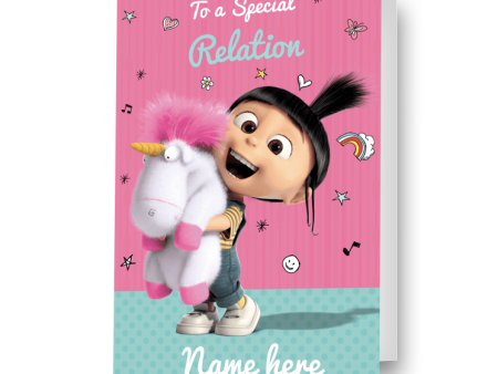 Despicable Me Minions Any Name and Relation Card For Discount