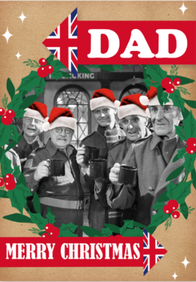 Dad s Army Personalised Wreath Christmas Card Online