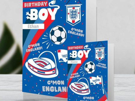 England FA Giant Personalised Boys Birthday Card For Sale