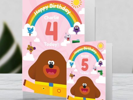 Hey Duggee Giant Personalised Rainbow Birthday Card For Cheap