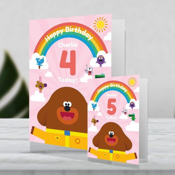 Hey Duggee Giant Personalised Rainbow Birthday Card For Cheap