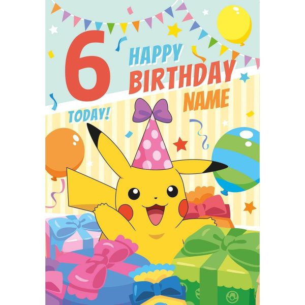 Pokémon Personalised Any Age Birthday Card For Cheap