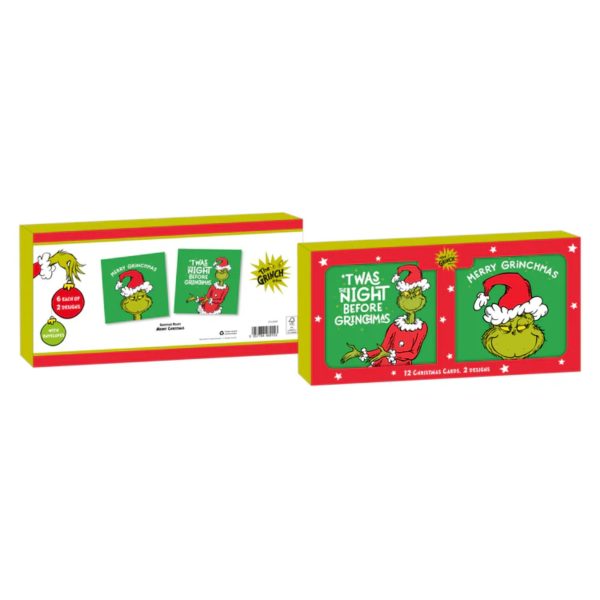 The Grinch Multipack of 12 Christmas Cards Cheap