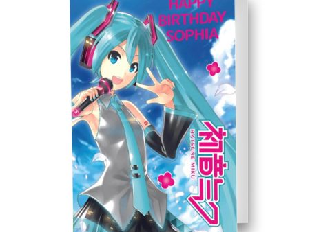 Hatsune Miku Personalised Blue Birthday Card Supply