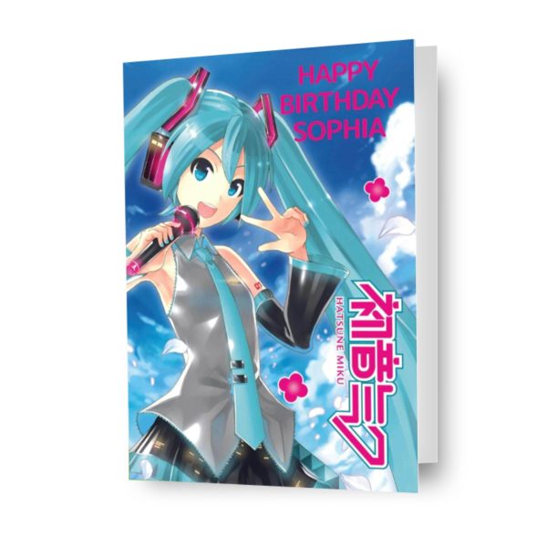 Hatsune Miku Personalised Blue Birthday Card Supply