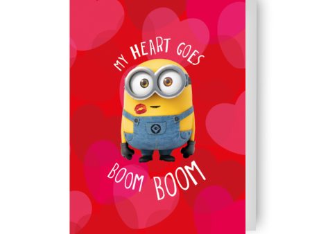 Despicable Me Minions  My Heart Goes Boom Boom  Valentine s Day Card Cheap