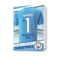 Manchester City FC Personalised Shirt Christmas Card Sale