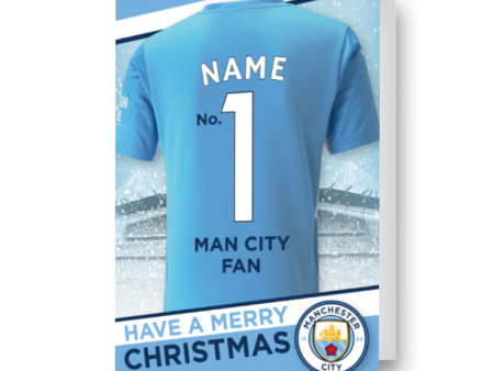 Manchester City FC Personalised Shirt Christmas Card Sale