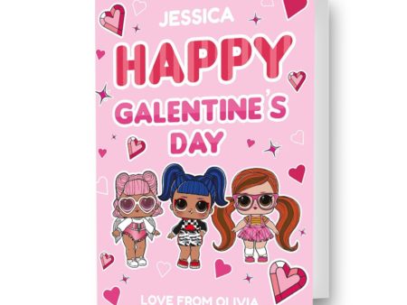 LOL Surprise Personalised  Galentine s  Valentine s Day Card Fashion