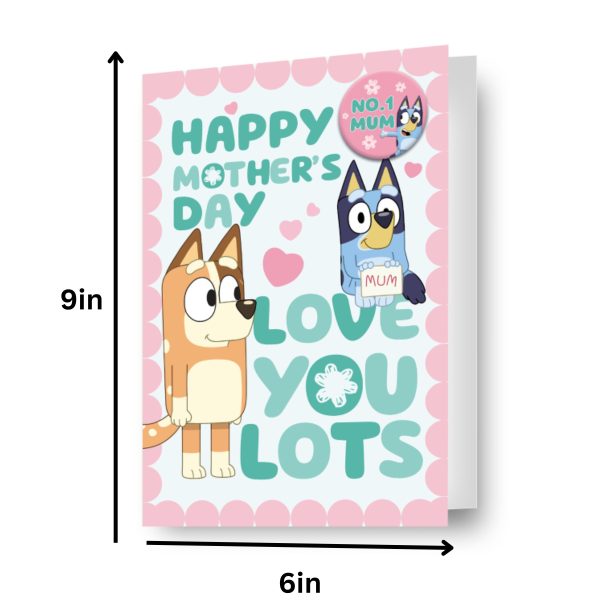 BLUEY MOTHER S DAY CARD WITH BADGE Sale