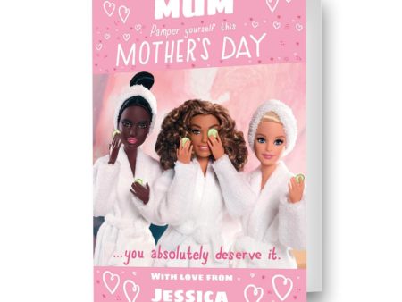 Barbie Personalised  Pamper Yourself  Mother s Day Card on Sale