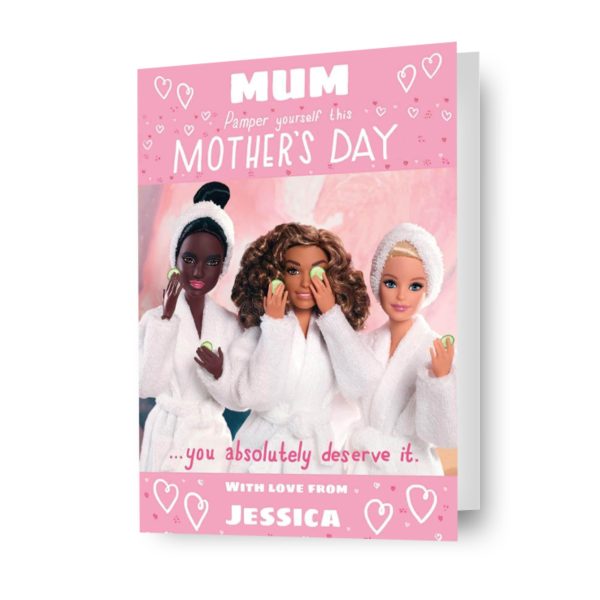 Barbie Personalised  Pamper Yourself  Mother s Day Card on Sale