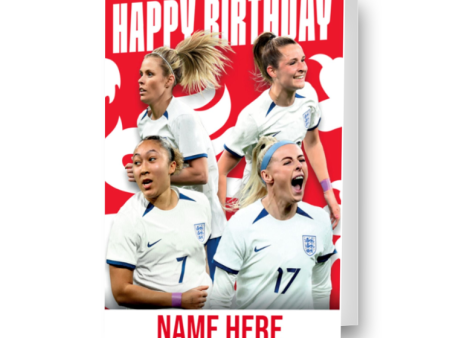 England Lionesses Personalised  Happy Birthday  Card For Sale