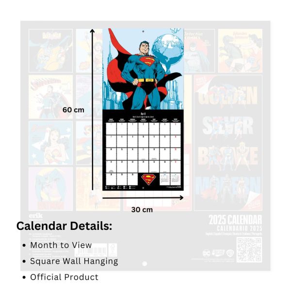 DC COMICS 90TH ANNIVERSARY 2025 SQUARE CALENDAR Supply