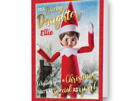 Elf On The Shelf Personalised  Daughter  Christmas Card Online now