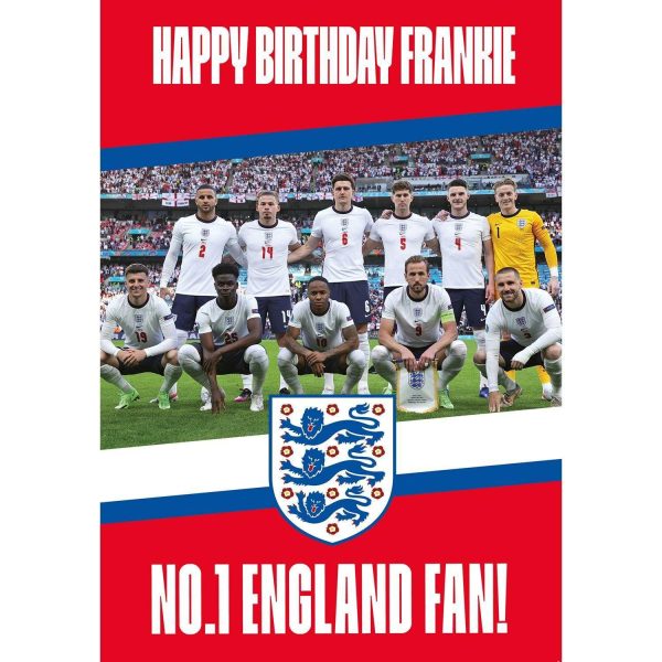 England FA Personalised  No.1 England Fan  Birthday Card Supply