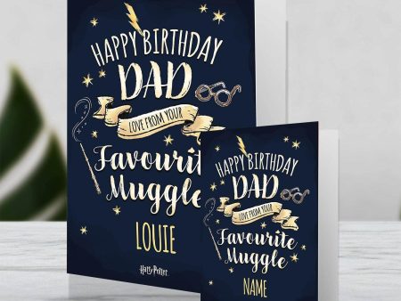 Harry Potter Giant Personalised  Favourite Muggle  Dad Birthday Card Online Sale