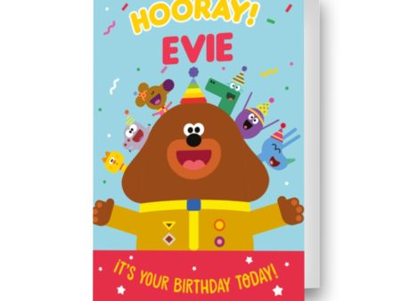 Hey Duggee Personalised  Hooray!  Birthday Card For Cheap