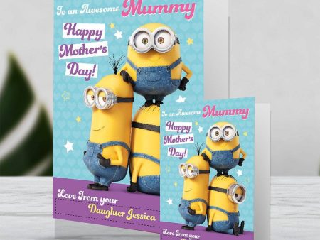 Despicable Me Minions Giant Personalised  Awesome Mummy  Mother s Day Card Sale