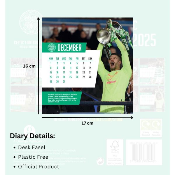 CELTIC FC 2025 DESK EASEL CALENDAR Hot on Sale