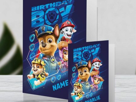 Paw Patrol Movie Giant Personalised Birthday Boy Card For Cheap