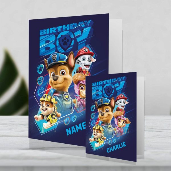 Paw Patrol Movie Giant Personalised Birthday Boy Card For Cheap