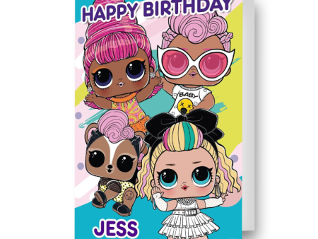 LOL Surprise Personalised Dog Birthday Card Fashion