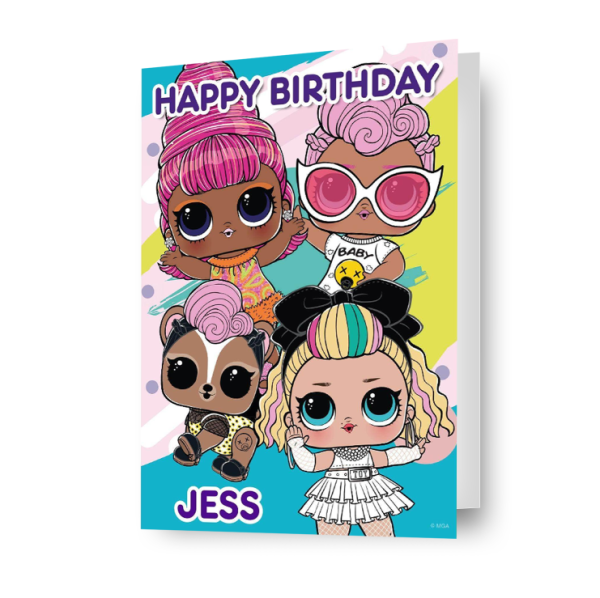 LOL Surprise Personalised Dog Birthday Card Fashion