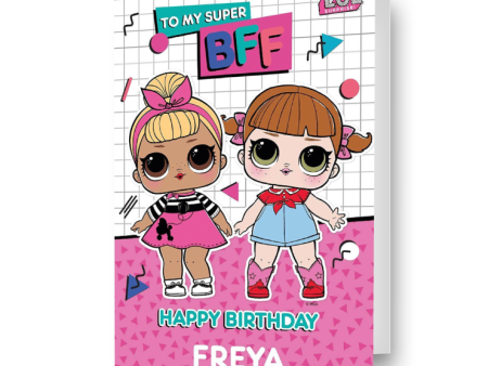 LOL Surprise BFF Personalised Name Birthday Card For Cheap