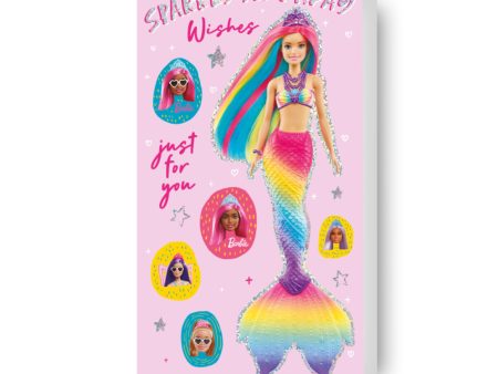 Barbie Mermaid  Sparkly  Birthday Card Discount