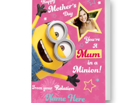 Despicable Me Minions Personalised  Mum In A Minion  Mother s Day Photo Card Fashion