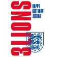 England FA Personalised  3 Lions  Birthday Card Sale