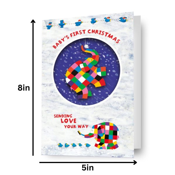 Elmer the Elephant Baby s 1st Christmas Card Online now